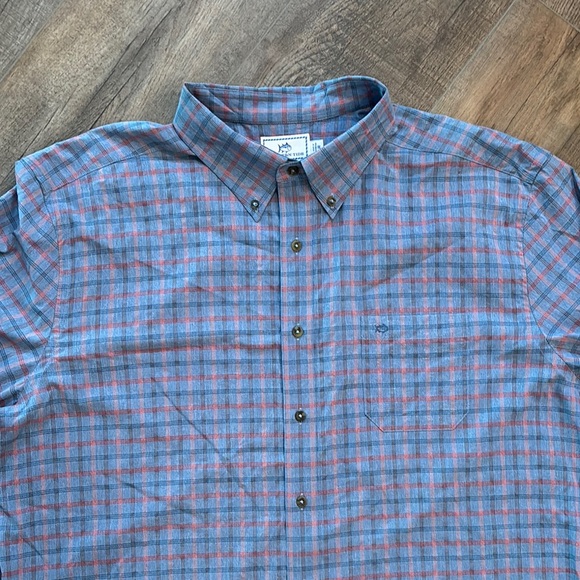 Southern Tide Men’s Size XXL Intercoastal Blue and Pink Casual Button Down Shirt - Picture 2 of 12